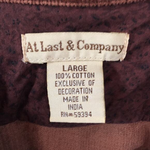 At Last & Company Girl's Lightweight Brown Corduroy Jacket Size Large‎ - Picture 8 of 9
